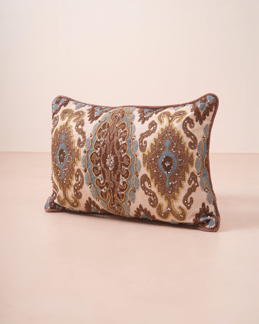 Ikat Embroidered Cushion cover