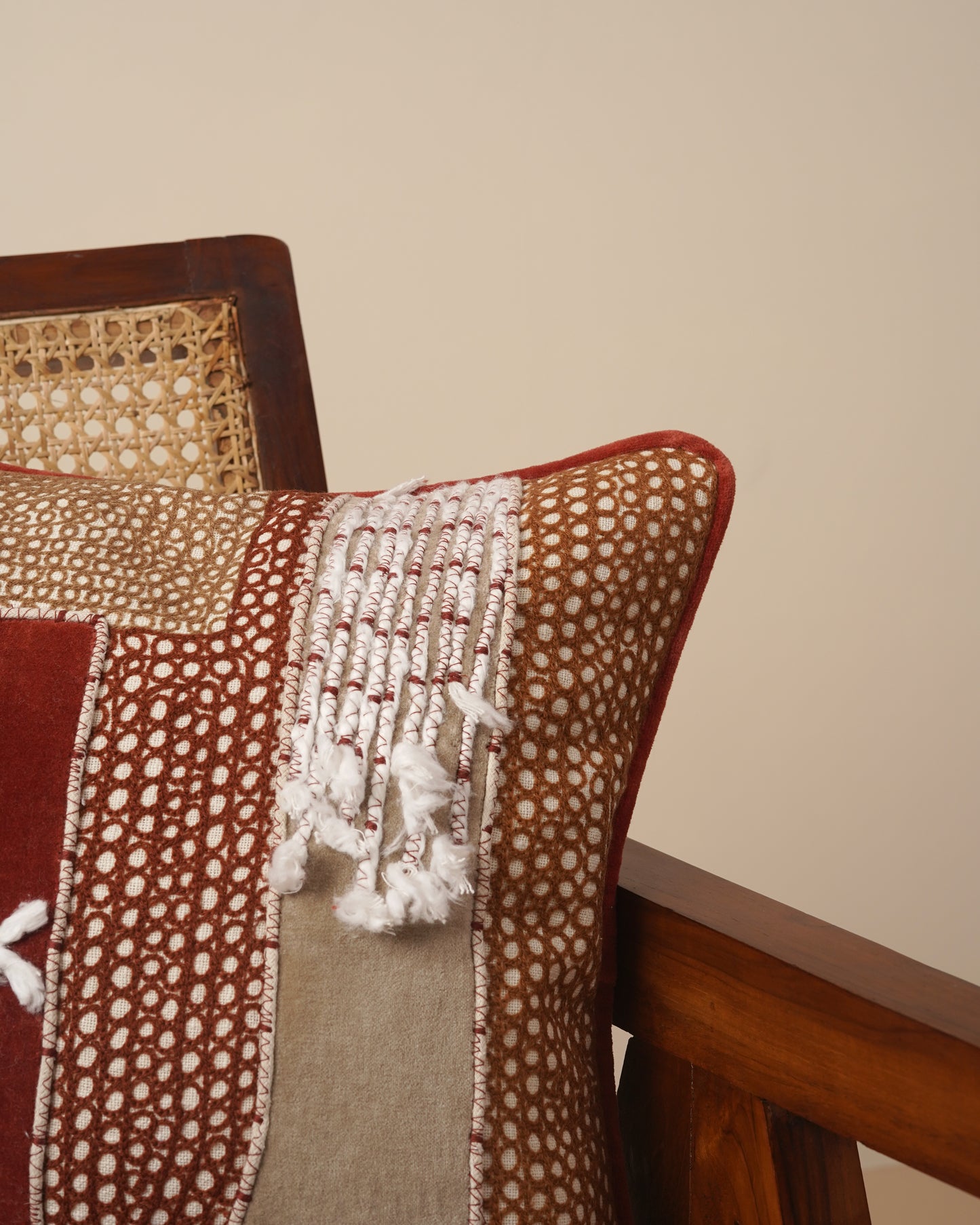 Abstract Embroidered Cushion Cover