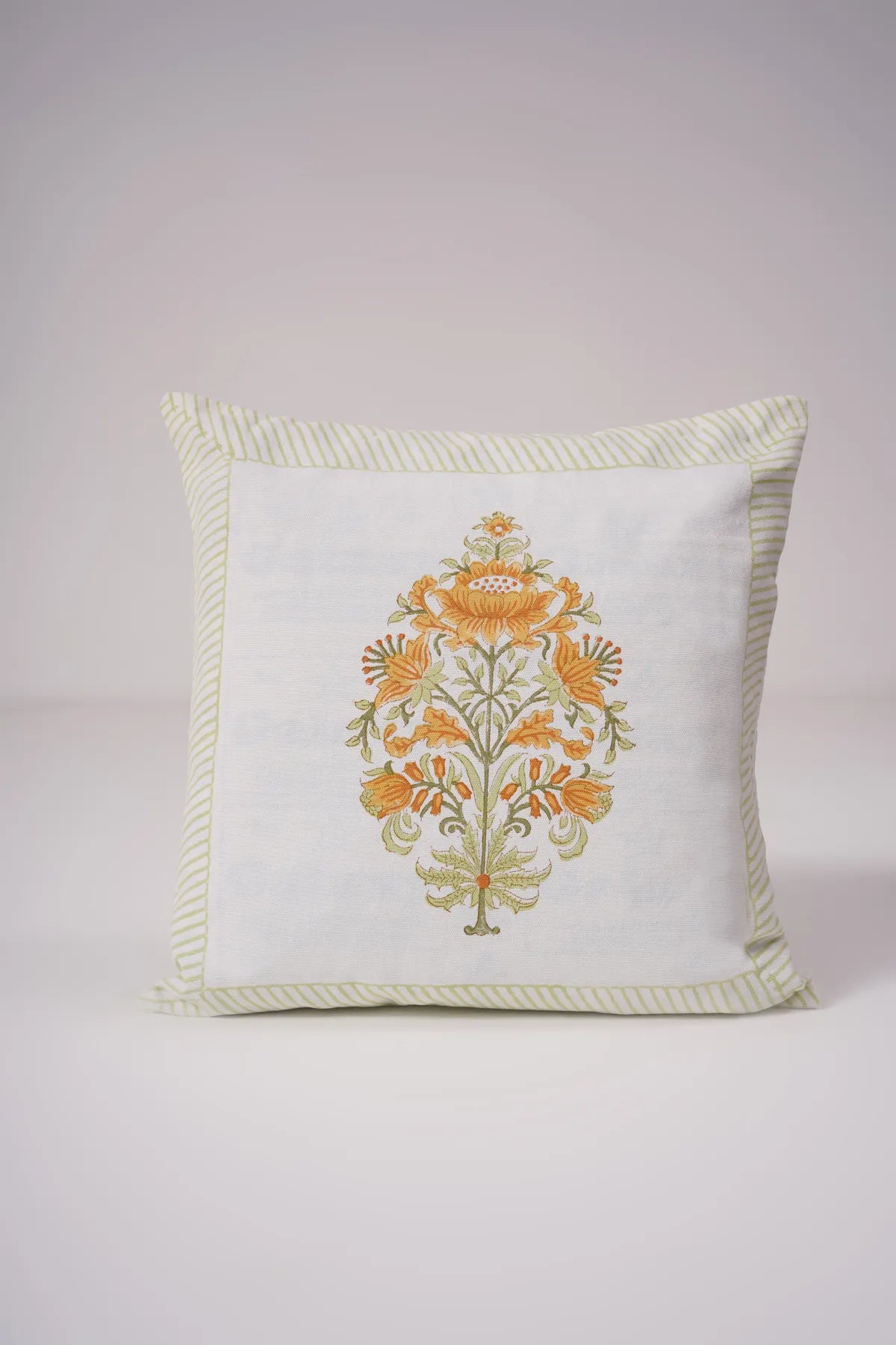 Golden Leaf Hand-Printed Cushion Covers