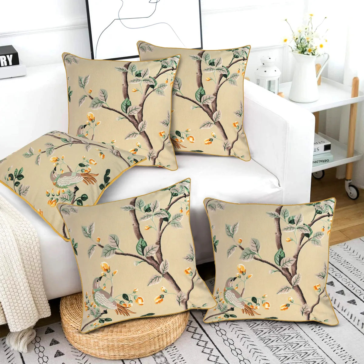 Beige Meadow Murmurs cushion covers