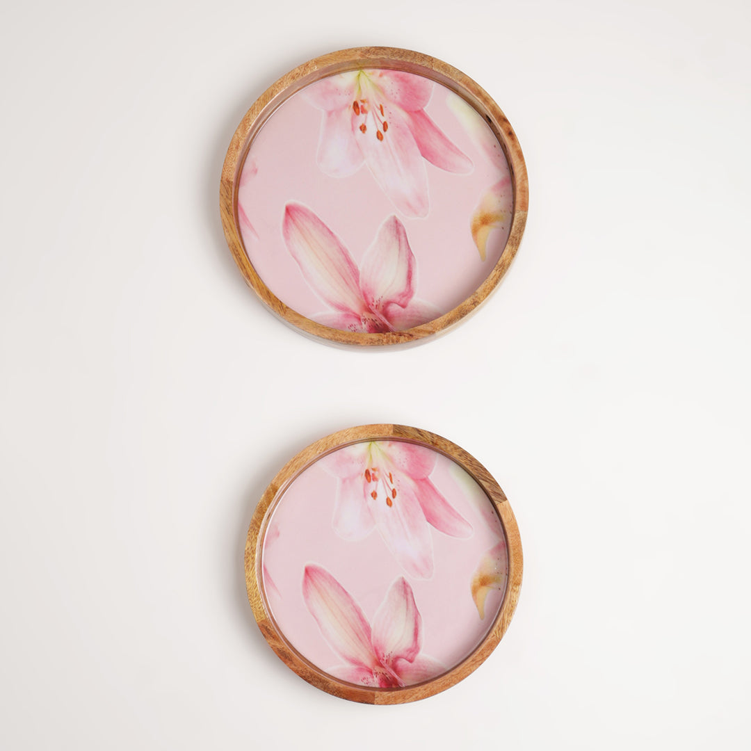 Pinkanova Round tray ( set of 2)