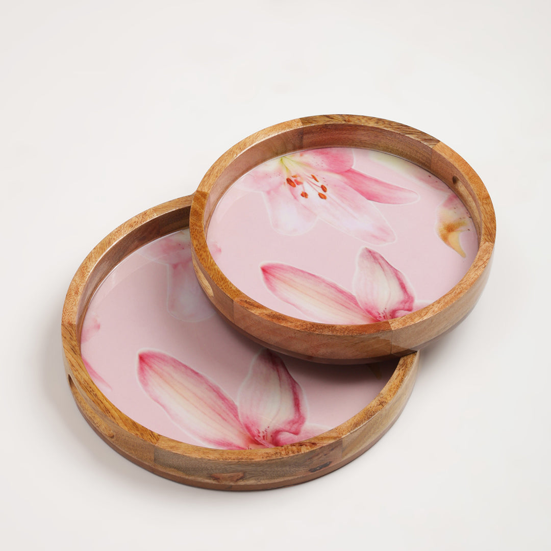 Pinkanova Round tray ( set of 2)
