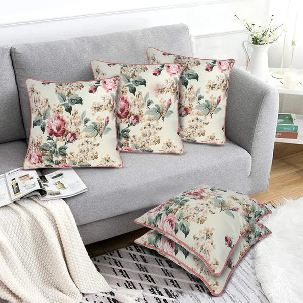Ivory Floral Garden cushion covers