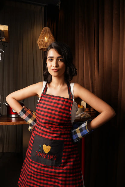 Red Bold Fushion Apron