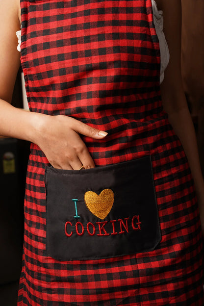 Red Bold Fushion Apron