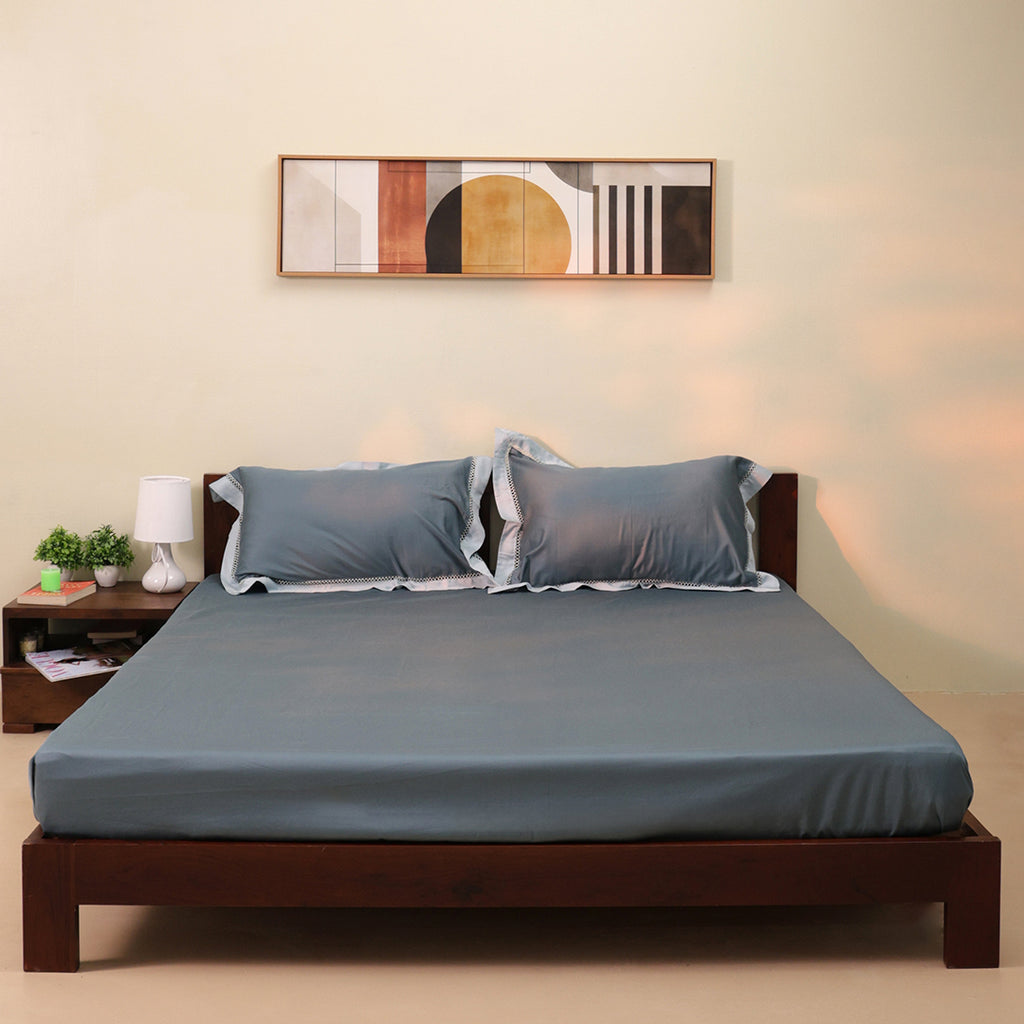Moon Bedsheet In Teal