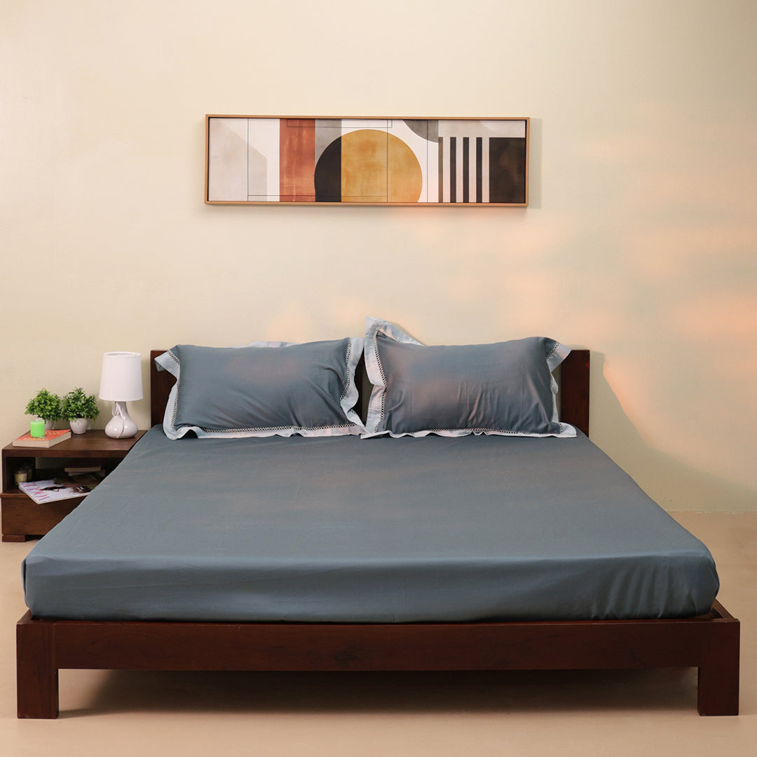 Moon Bedsheet In Teal