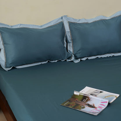 Moon Bedsheet In Teal