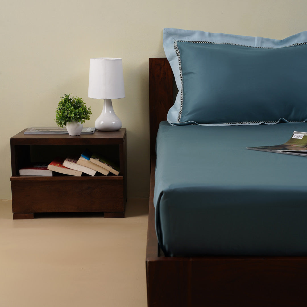 Moon Bedsheet In Teal