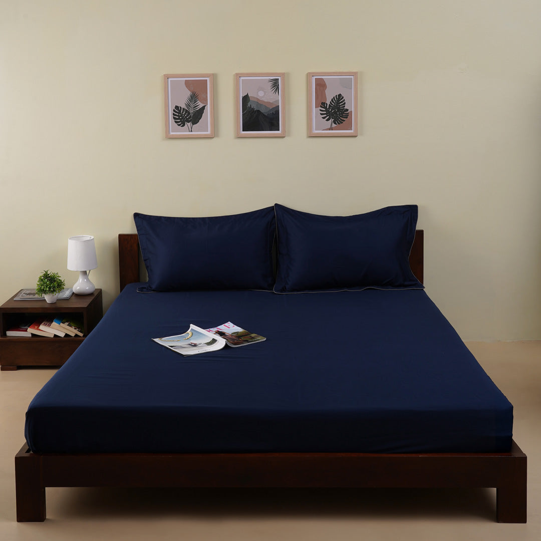Origin Bedsheet In Dark Blue