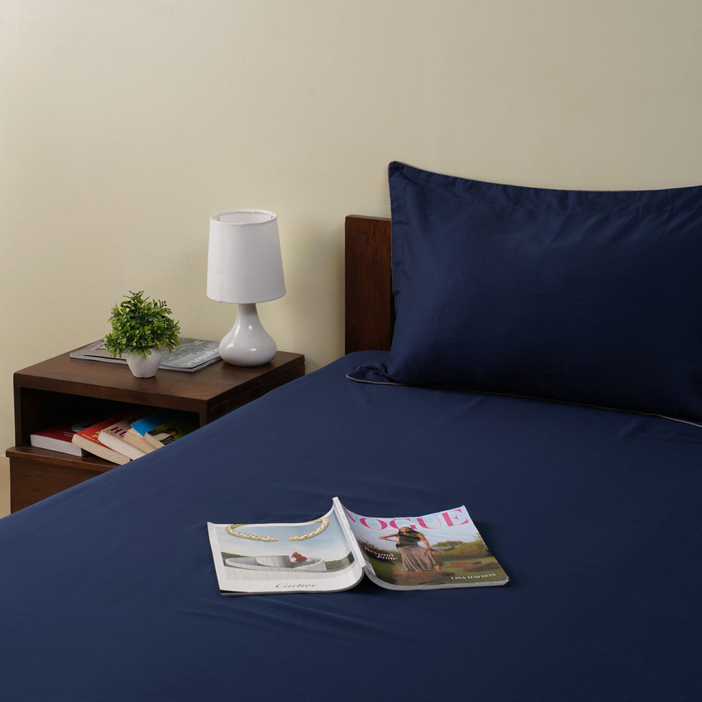 Origin Bedsheet In Dark Blue