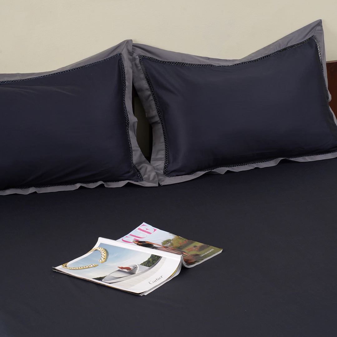 Moon Bedsheet In Dark Blue