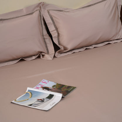 Waves Bedsheet In peach