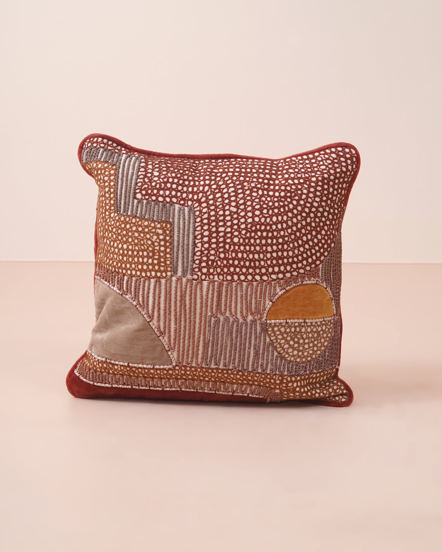 Rust Embroidred Cushion Cover