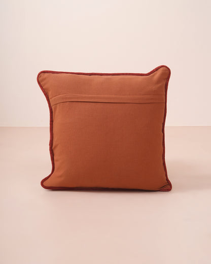 Rust Embroidred Cushion Cover