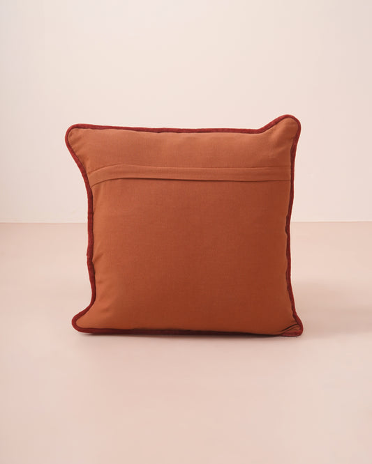 Rust Embroidred Cushion Cover