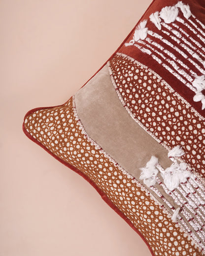 Abstract Embroidered Cushion Cover