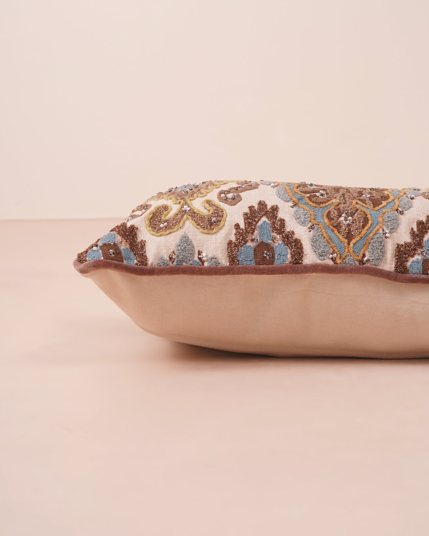 Ikat Embroidered Cushion cover