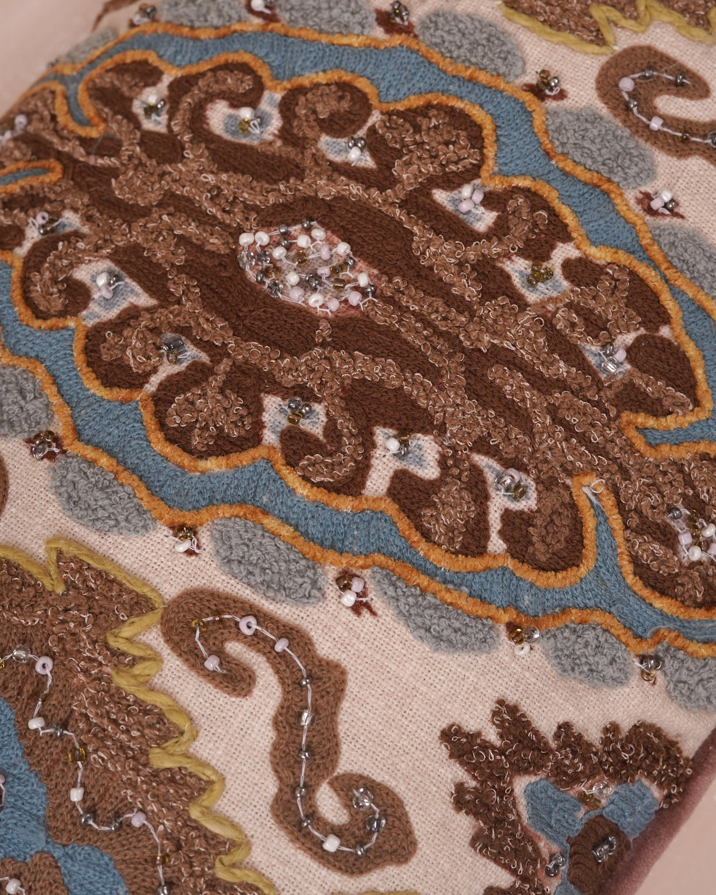 Ikat Embroidered Cushion cover