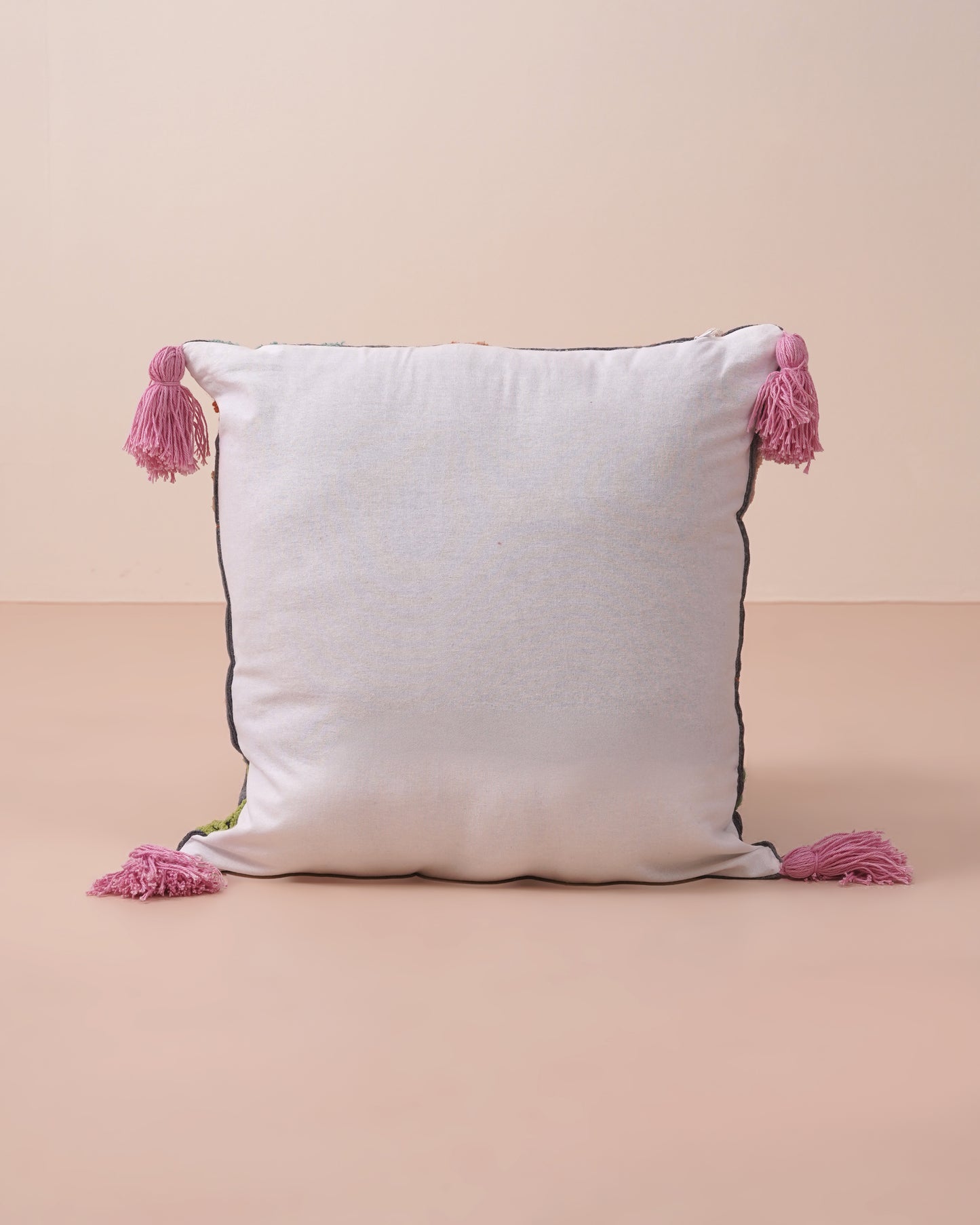 Spring Fest Embroidred Cushion Cover with tassels