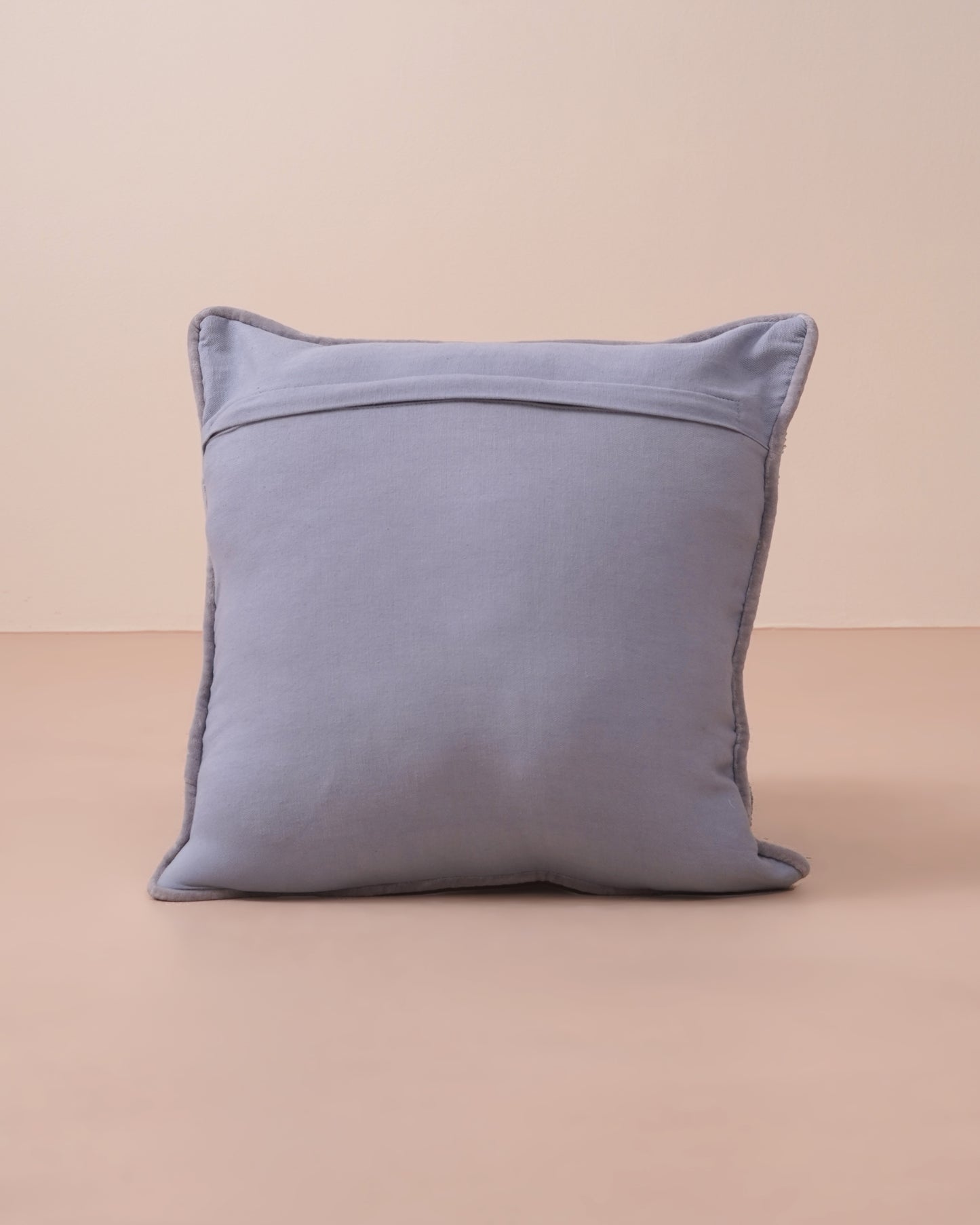 Blue Ikkat Embroidered Cushion Cover