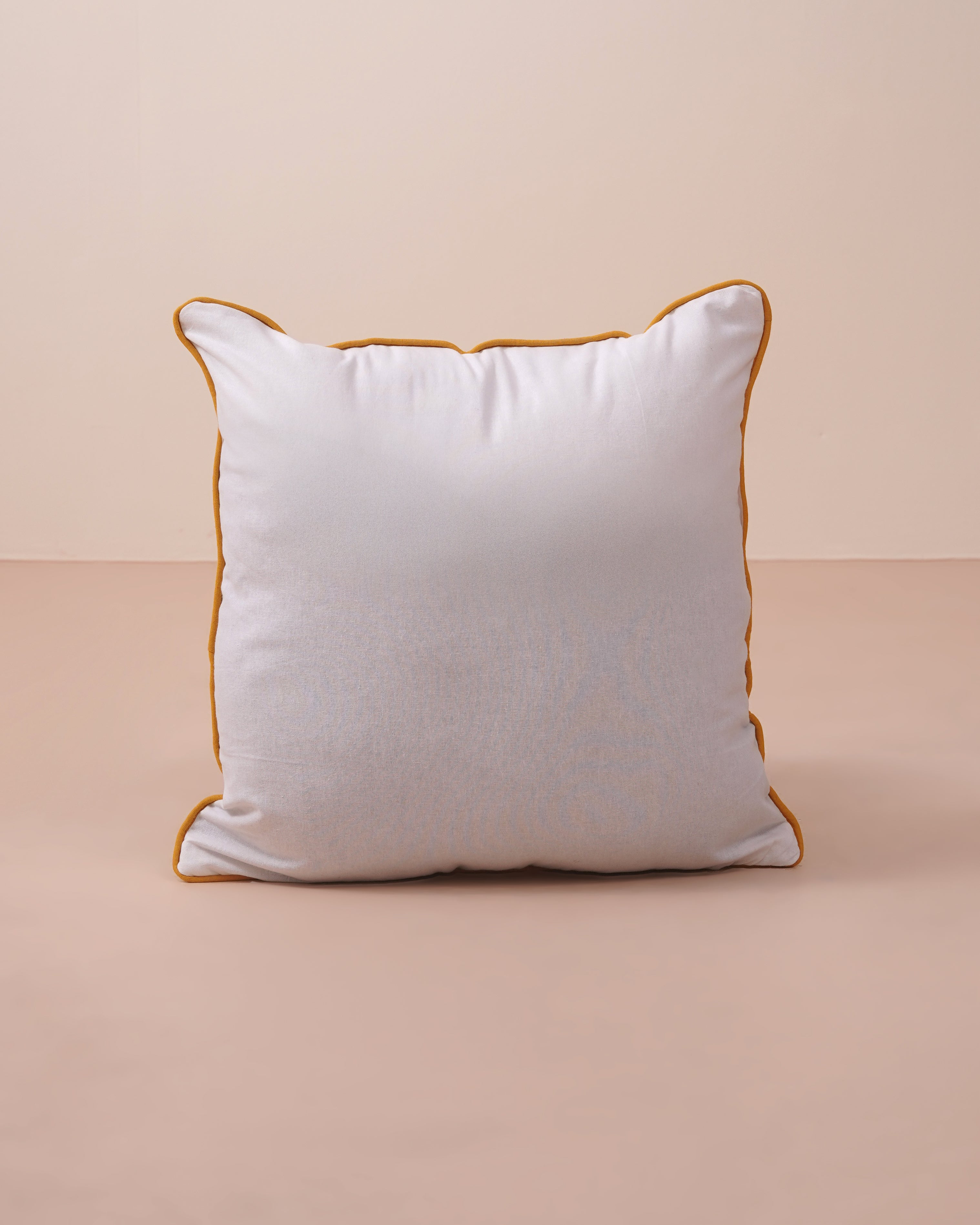 Mustard Bloom Embroidered Cushion Cover