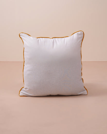 Mustard Bloom Embroidered Cushion Cover