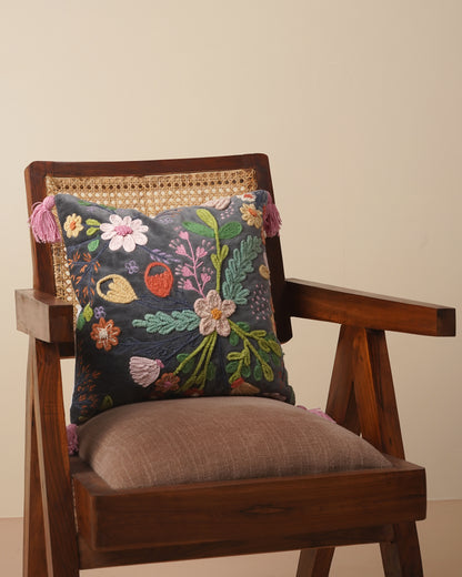 Spring Fest Embroidred Cushion Cover with tassels