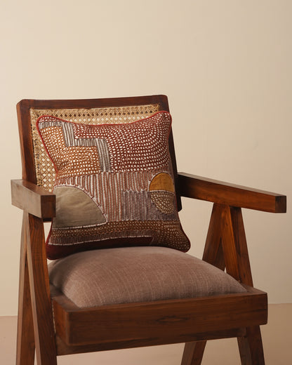 Rust Embroidred Cushion Cover