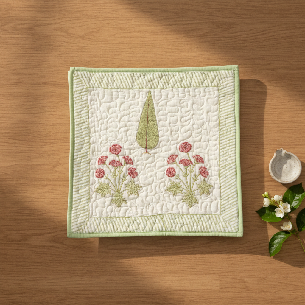 Leaf Handblock Cushion Cover (Set of 2)