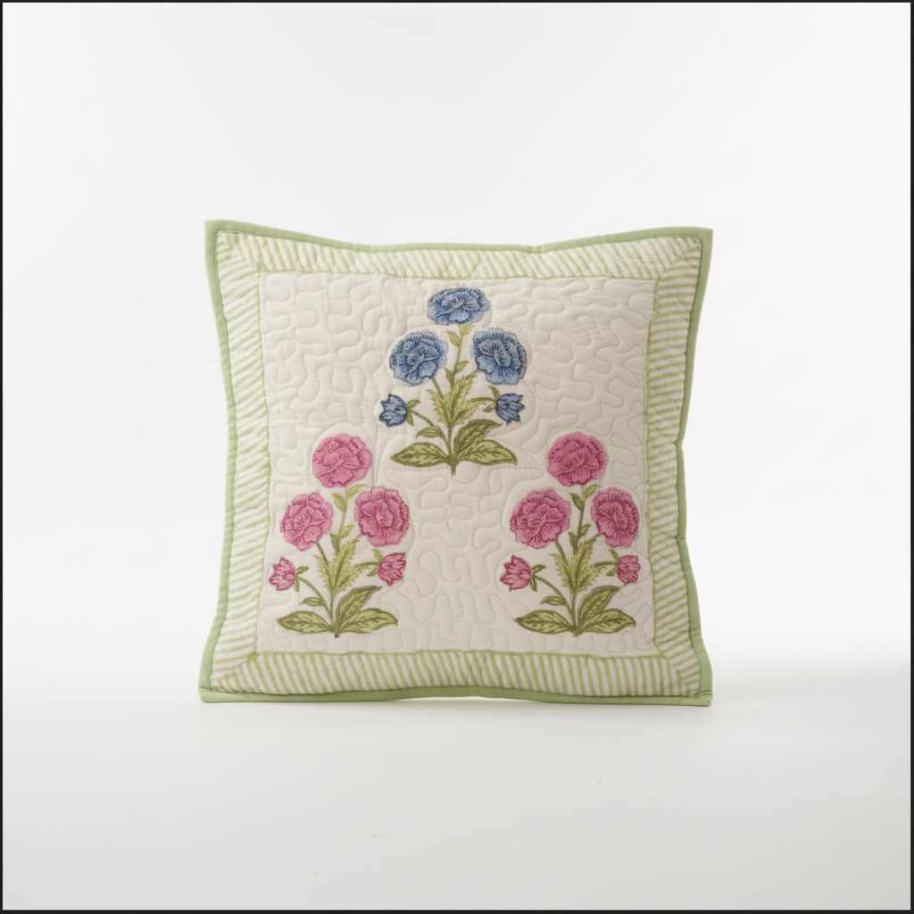 Garden Handblock Cushion Cover (Set of 2)