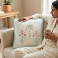 Palm Tree Handblock Cushion Cover (Set of 2)