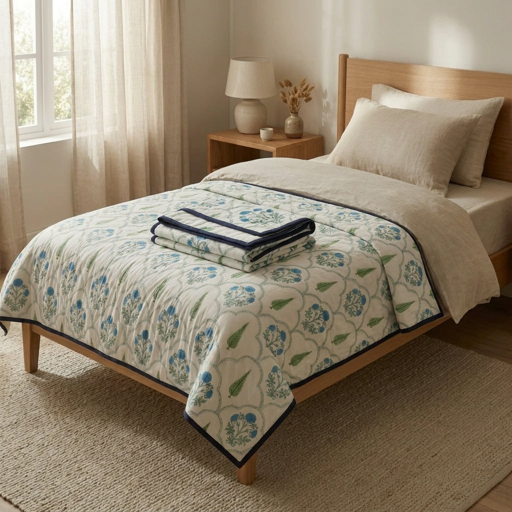 Teal Bloom Jali Mul Dohar (Single) - 2 Pcs