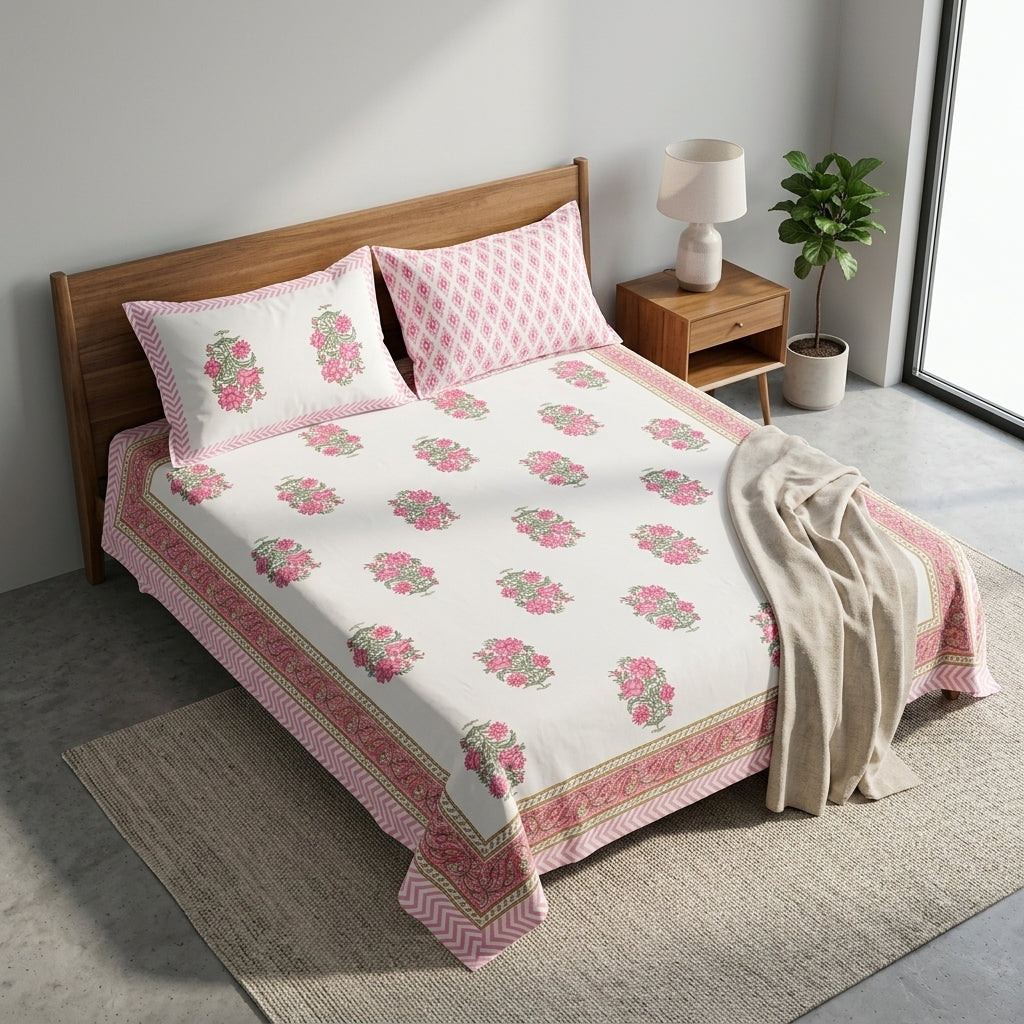 Gulabi Baagh King Size Bedsheet