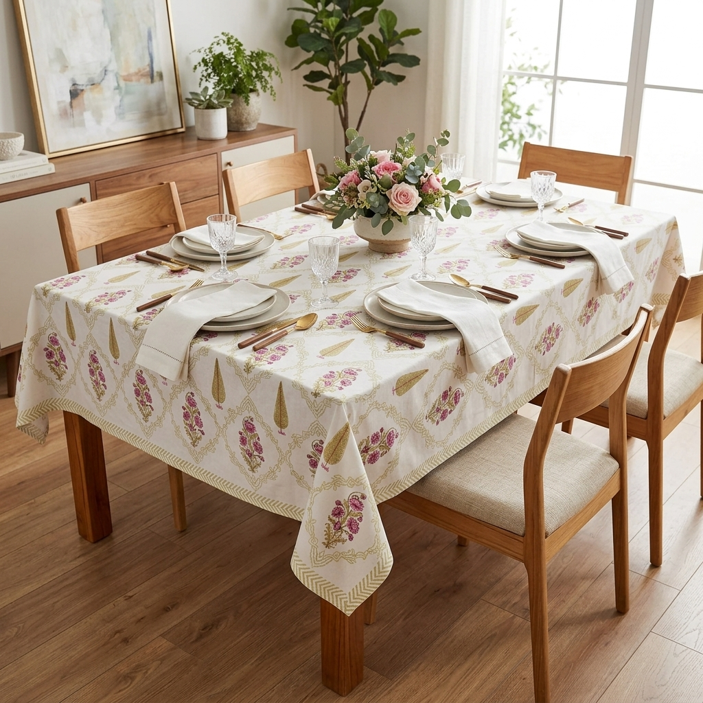 Zari Jaali Table Cover (6 Seater)