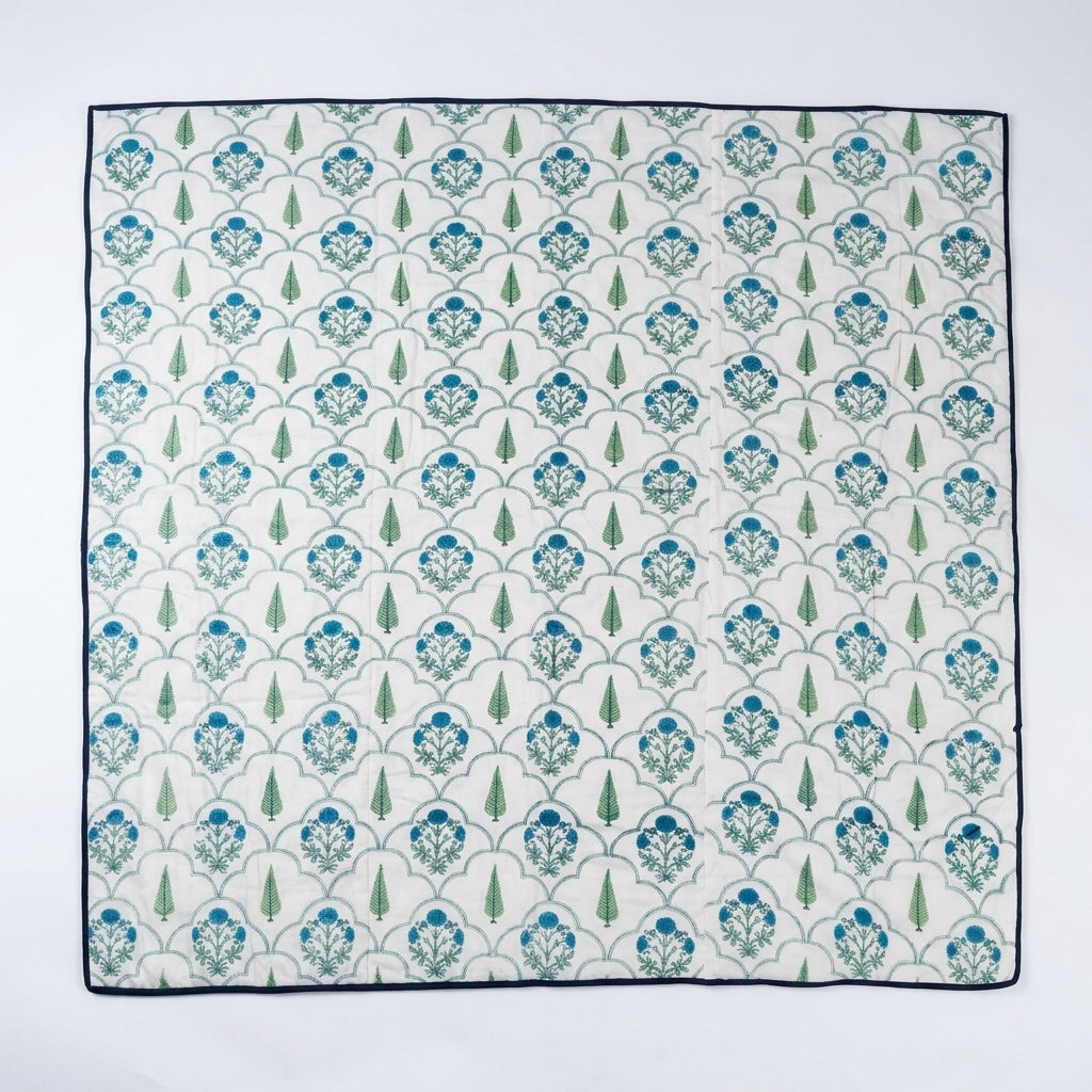 Teal Bloom Jali Mul Dohar (Double)