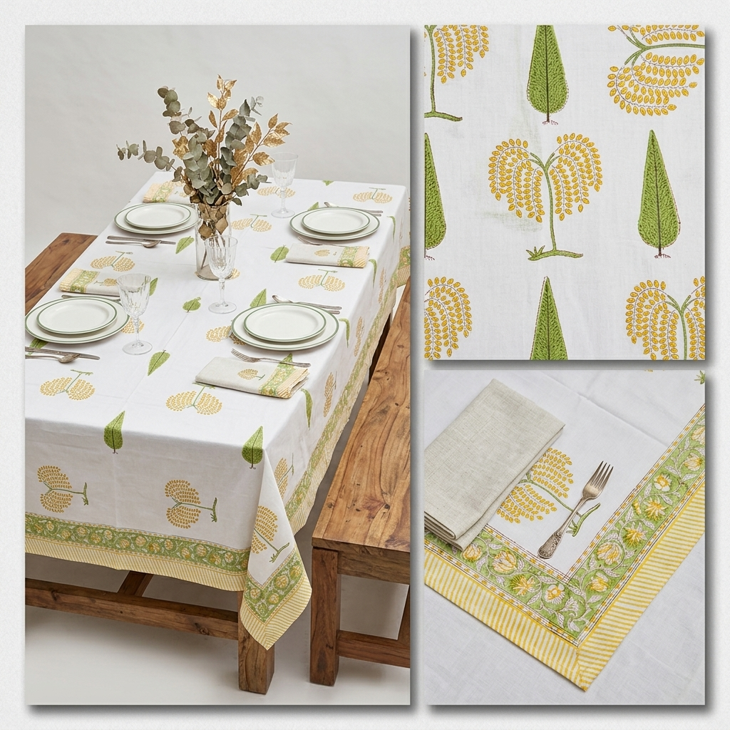 Mimosa Bagh Table Cover (6 Seater)