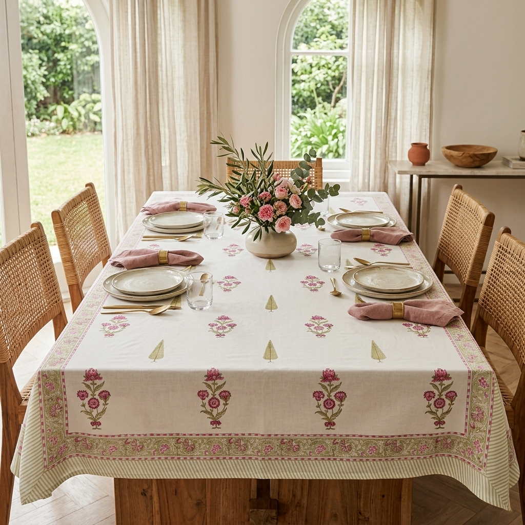 Gulnar Bagh Table Cover (6 Seater)