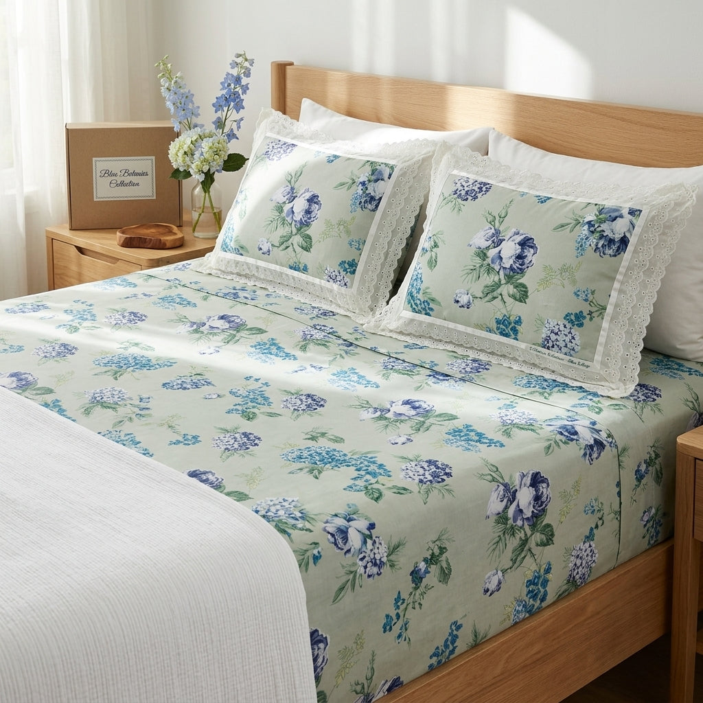 Blue Mist Cotton Bedsheet Set