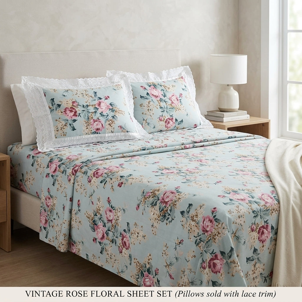 Teal Garden Rose – King Size
