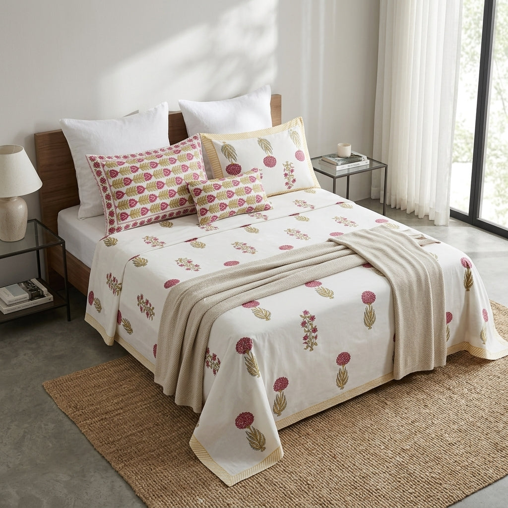Basant Bahar King Size Bedsheet