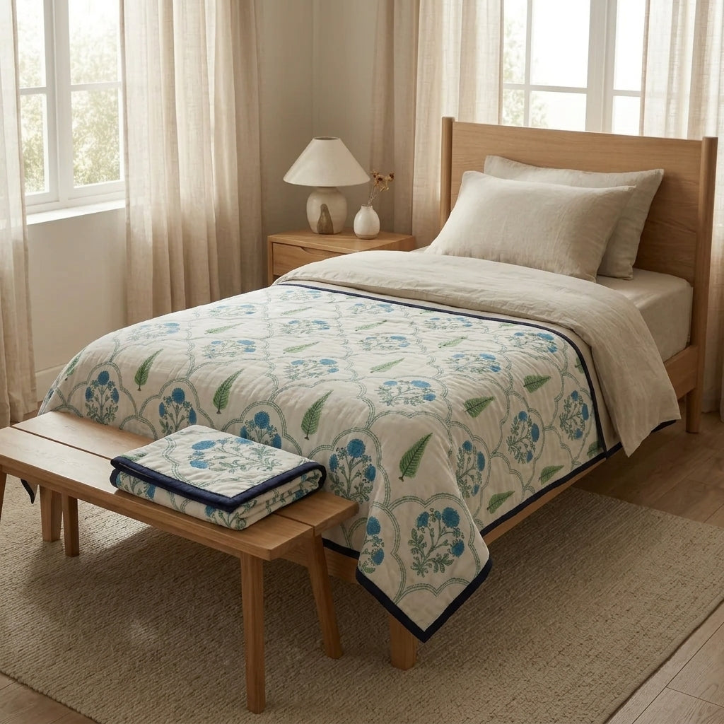 Teal Bloom Jali Mul Dohar (Single) - 2 Pcs