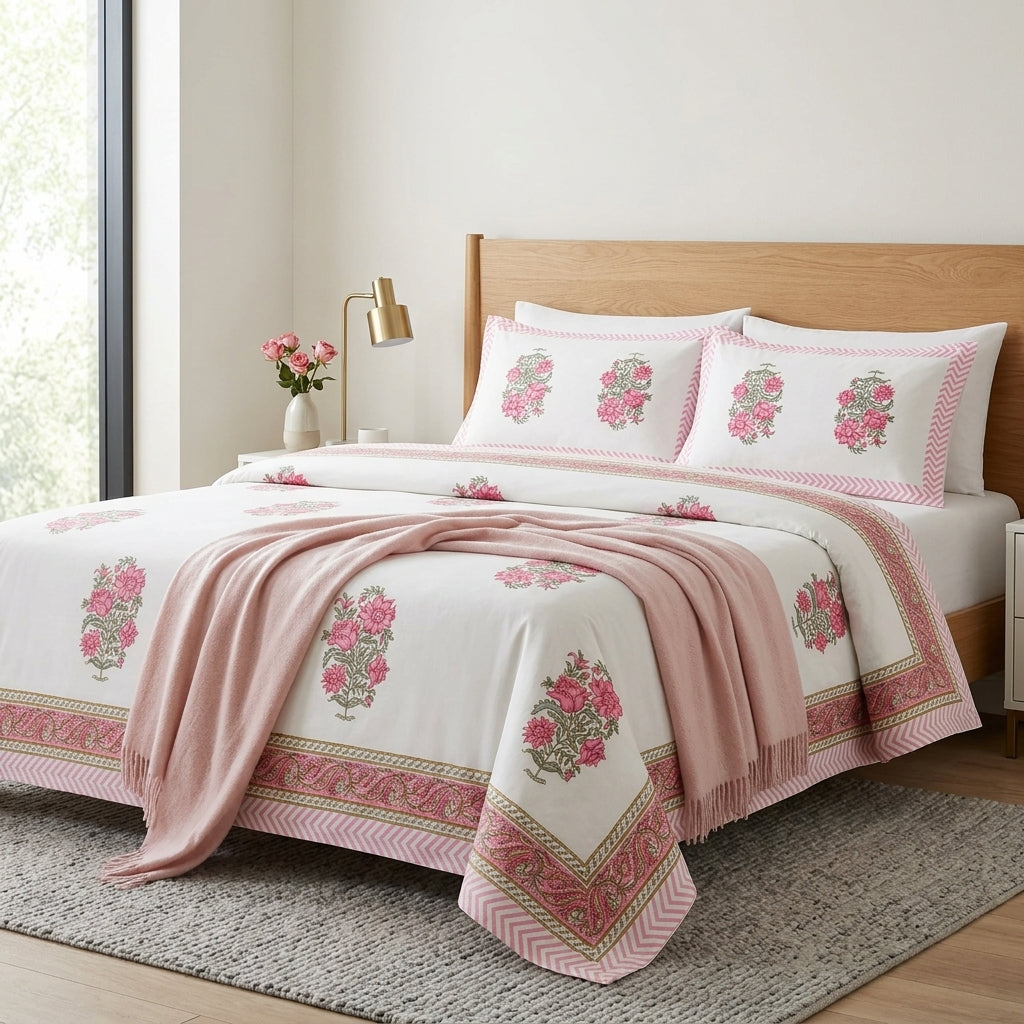 Gulabi Baagh King Size Bedsheet