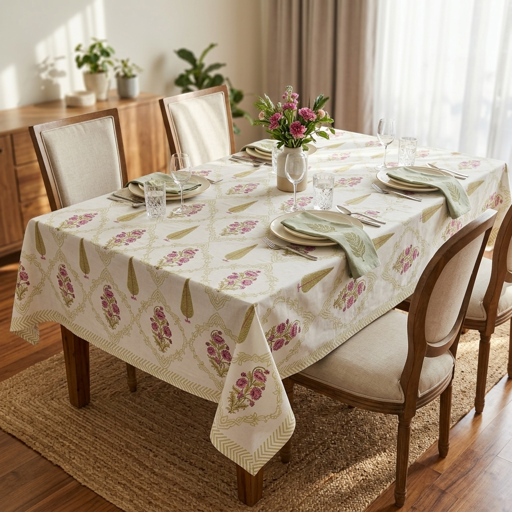 Zari Jaali Table Cover (6 Seater)