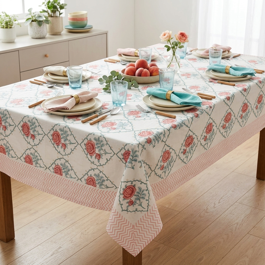 Gulab Jaali Table Cover (6 Seater)