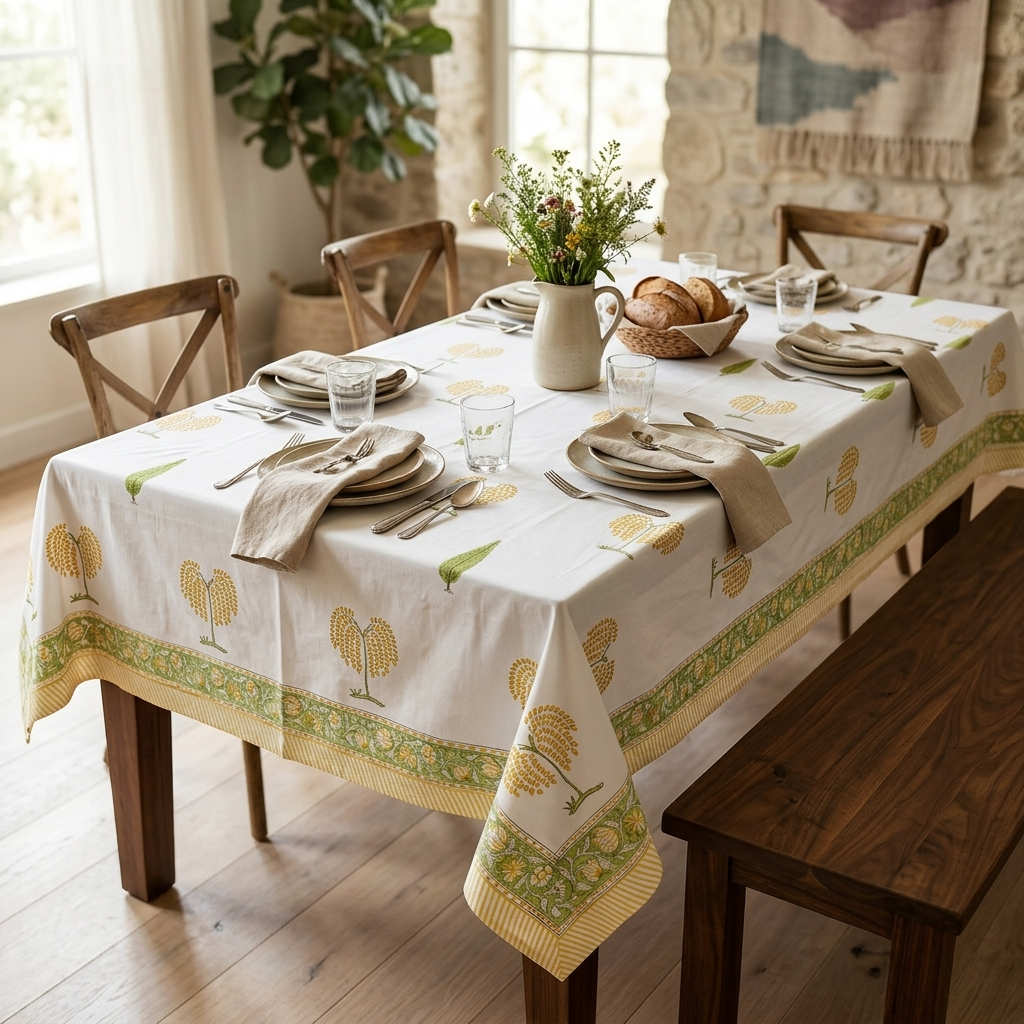 Mimosa Bagh Table Cover (6 Seater)