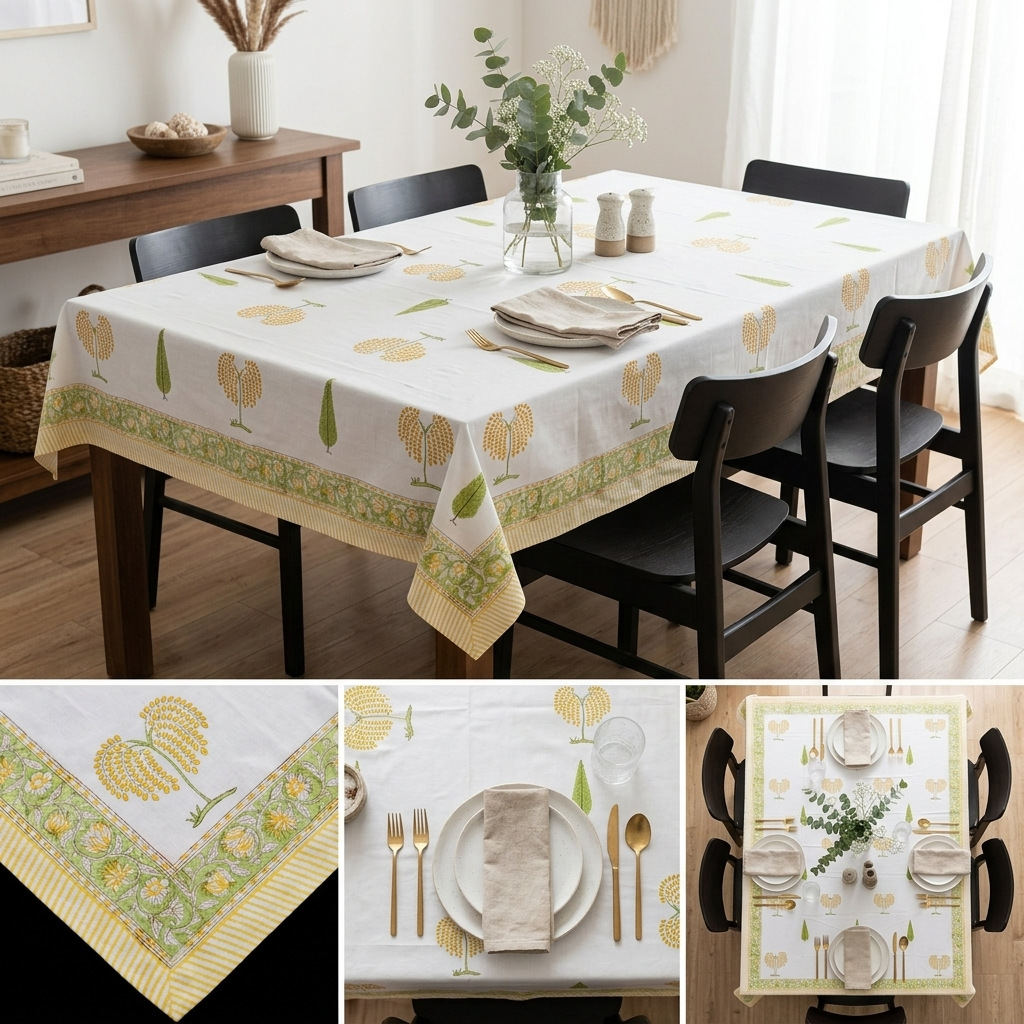 Mimosa Bagh Table Cover (6 Seater)