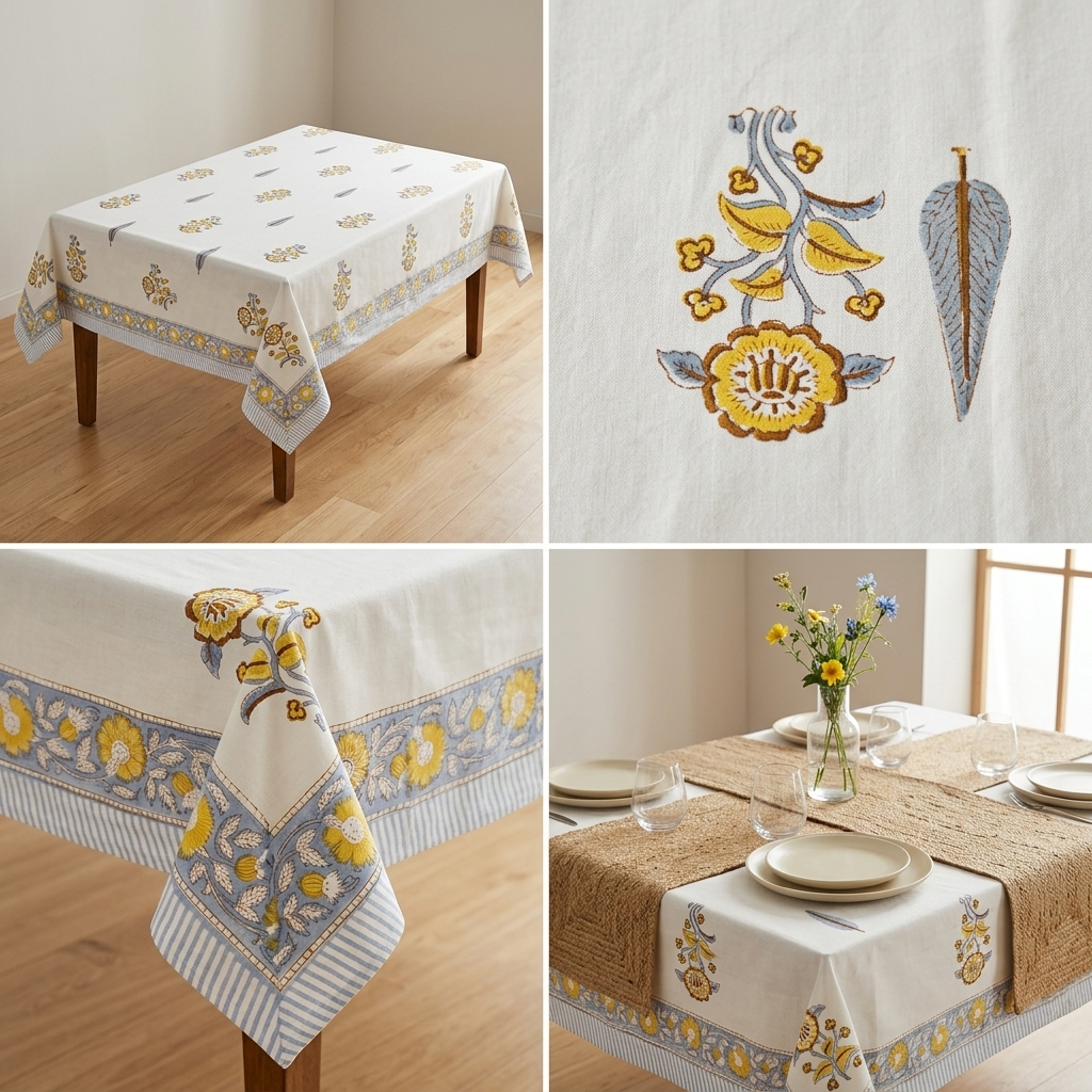 Basanti Bagh Table Cover (6 Seater)