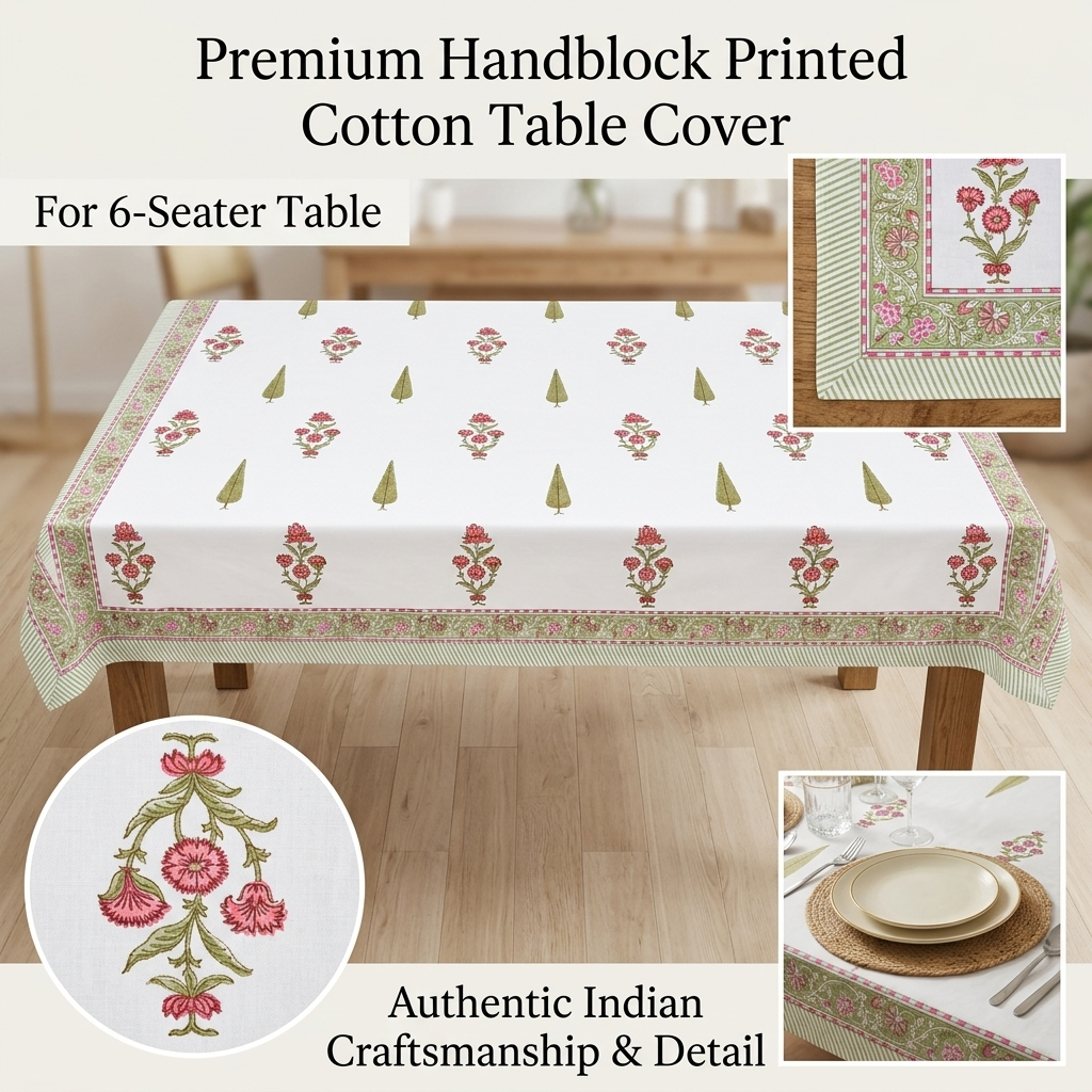 Gulnar Bagh Table Cover (6 Seater)
