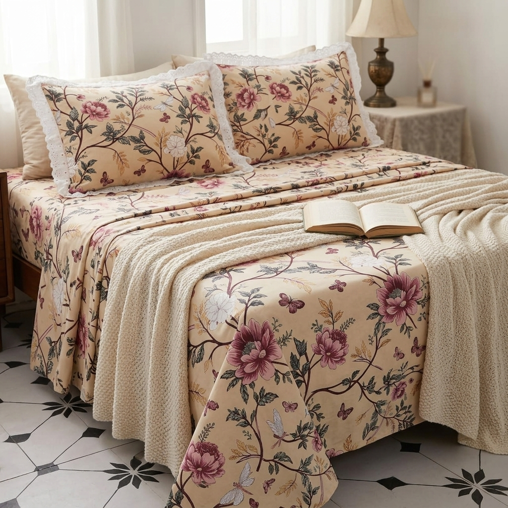Rosewood Reverie Bedsheet - King Size